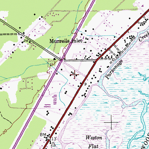 Topographic Map of Wachesaw Place, SC