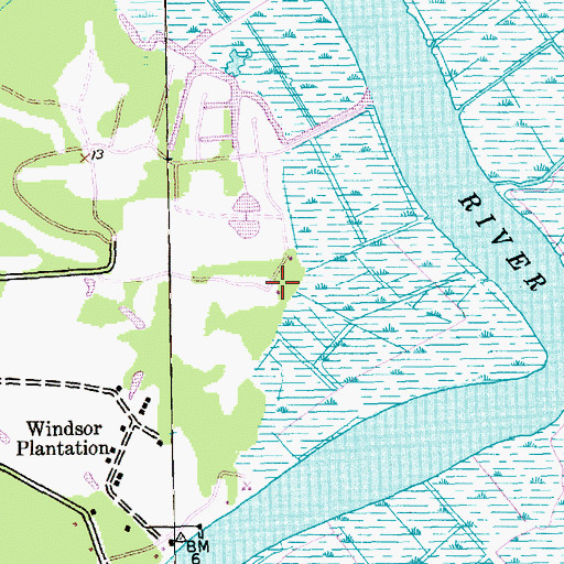 Topographic Map of Wedgefield Plantation, SC