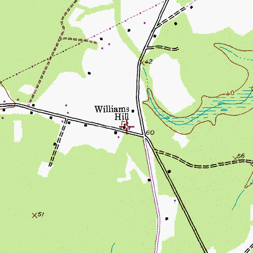 Topographic Map of Williams Hill Church, SC