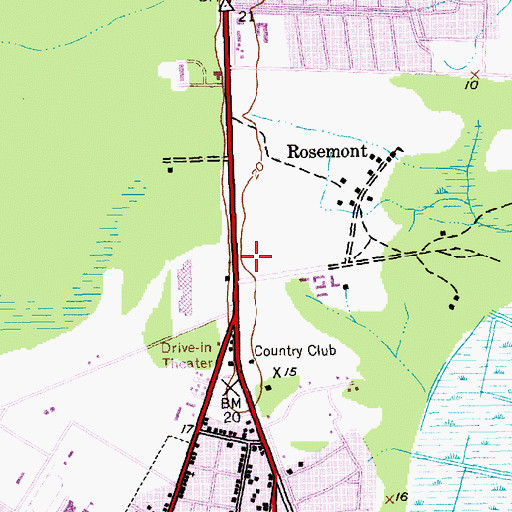 Topographic Map of Winyah Village Shopping Center, SC