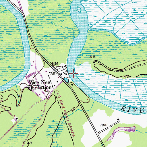 Topographic Map of Browns Ferry (historical), SC