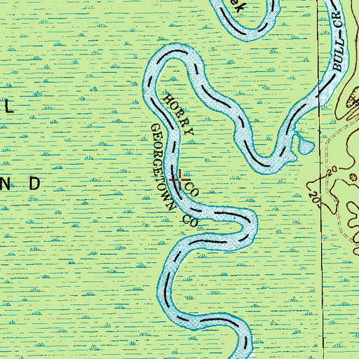 Topographic Map of Hell Gate, SC