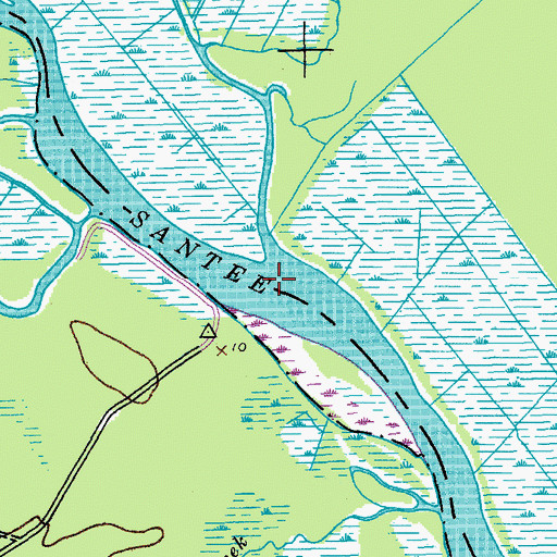 Topographic Map of Mazycks Ferry (historical), SC