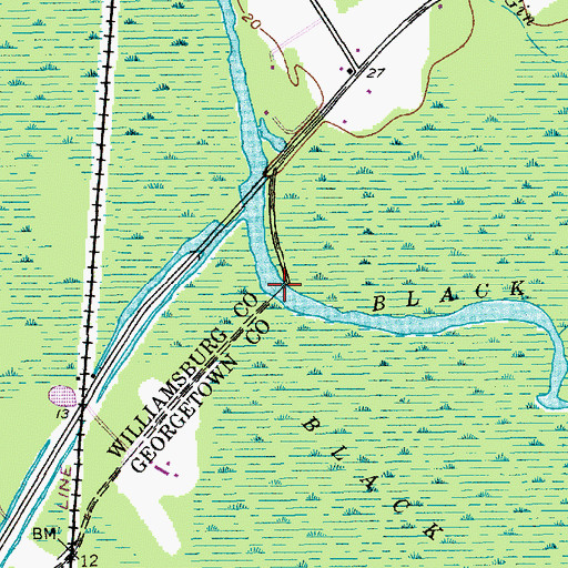 Topographic Map of Potato Ferry (historical), SC
