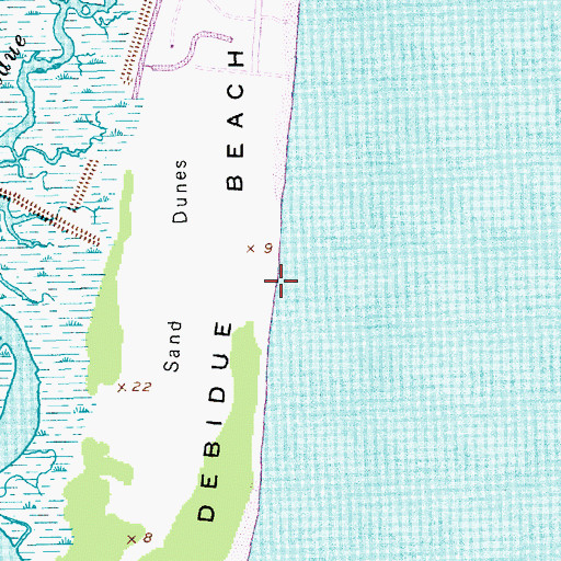 Topographic Map of Yahany Inlet (historical), SC