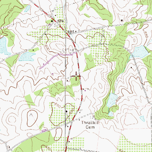 Topographic Map of Asbill Cemetery, SC