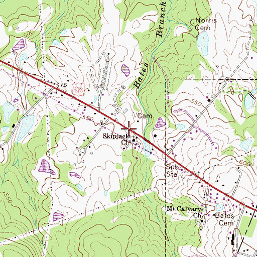 Topographic Map of Batesburg Saluda School (historical), SC