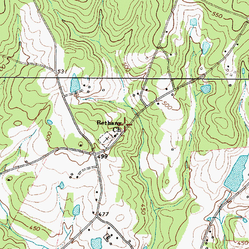Topographic Map of Bethany School (historical), SC