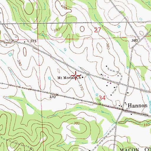 Topographic Map of Mount Moriah Church, AL