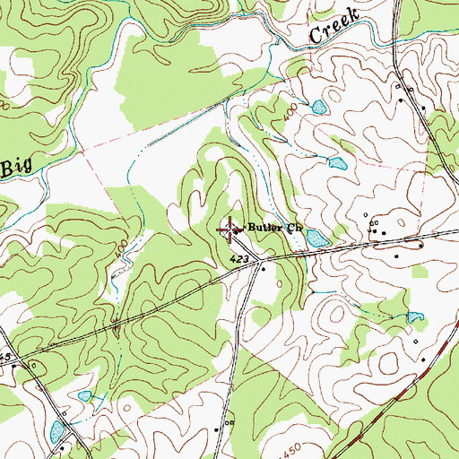 Topographic Map of Butler Cemetery, SC