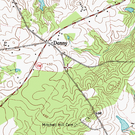 Topographic Map of Cedar Grove School (historical), SC