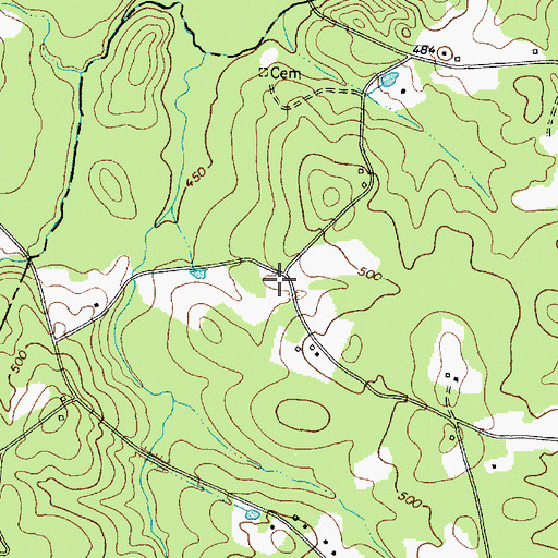 Topographic Map of Cedar Grove School (historical), SC