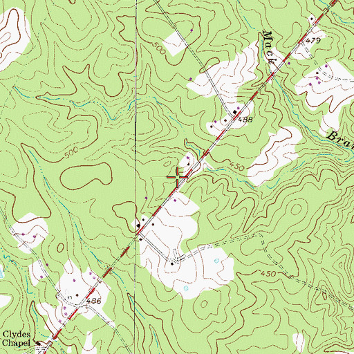 Topographic Map of Clyde School (historical), SC