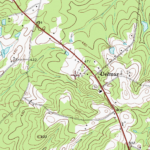 Topographic Map of Delmar Community Center, SC