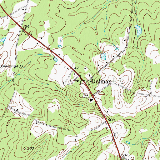 Topographic Map of Delmar School (historical), SC