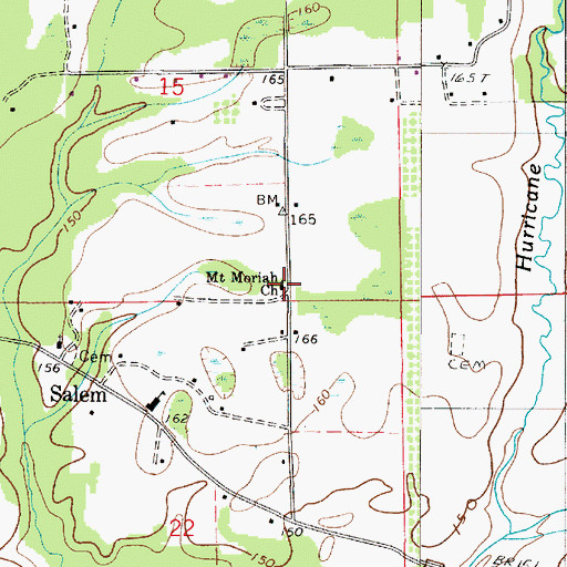 Topographic Map of Mount Moriah Church, AL