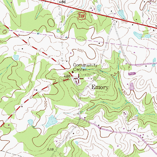 Topographic Map of Emory Cemetery, SC