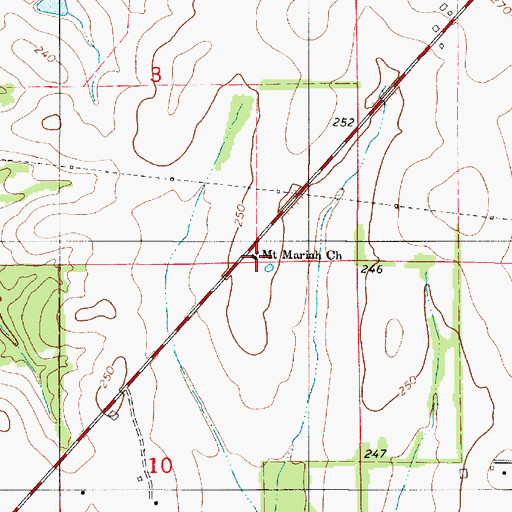 Topographic Map of Mount Mariah Baptist Church, AL