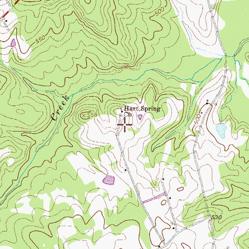 Topographic Map of Hart Springs School (historical), SC