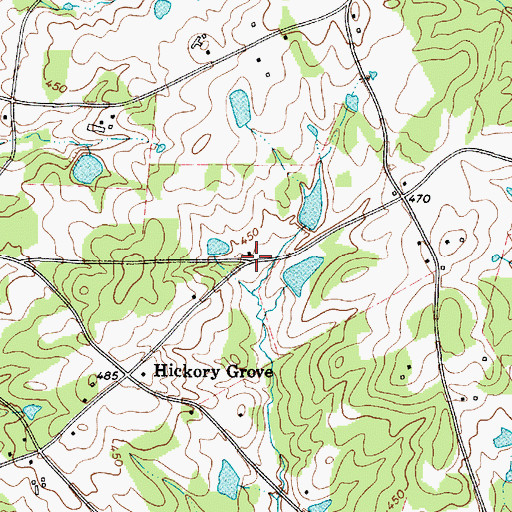 Topographic Map of Hickory Grove School (historical), SC