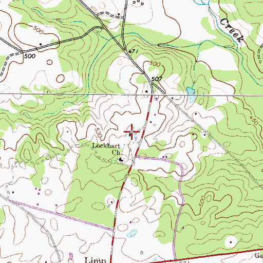 Topographic Map of Lockhart School (historical), SC