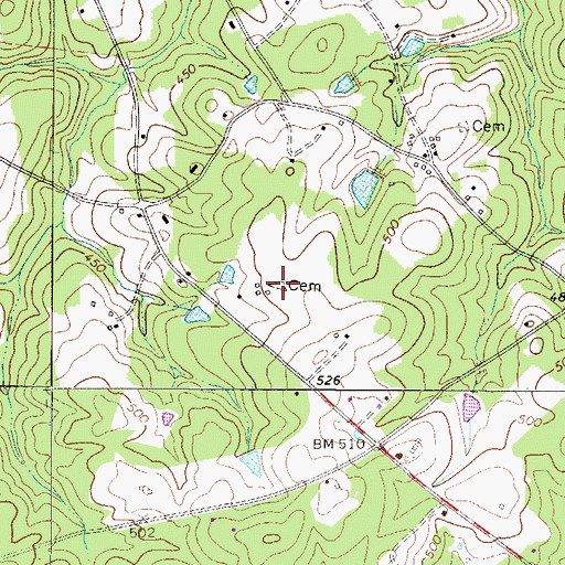 Topographic Map of Matthews Cemetery, SC