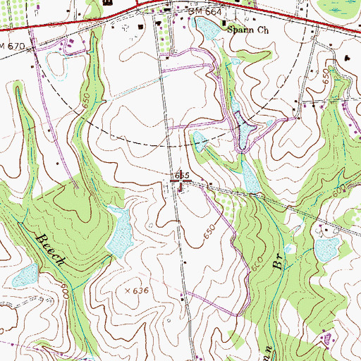 Topographic Map of Mount Alford Church (historical), SC