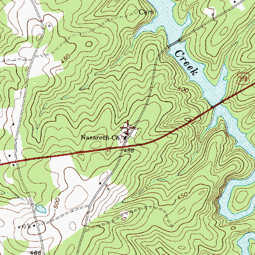 Topographic Map of Nazareth Cemetery, SC