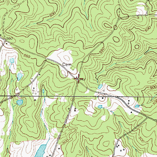 Topographic Map of Perrys Crossroads, SC