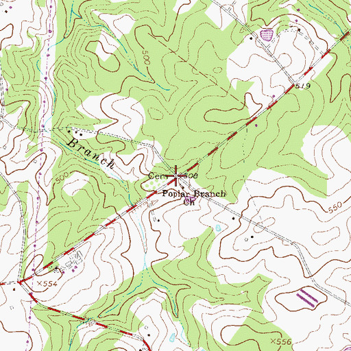 Topographic Map of Poplar Branch School (historical), SC