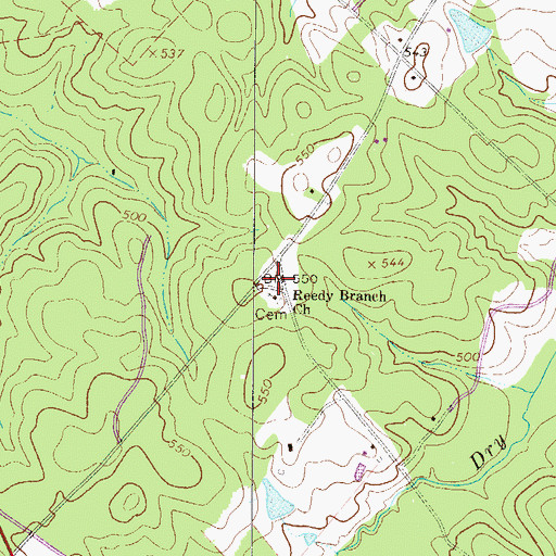 Topographic Map of Ready Creek School (historical), SC