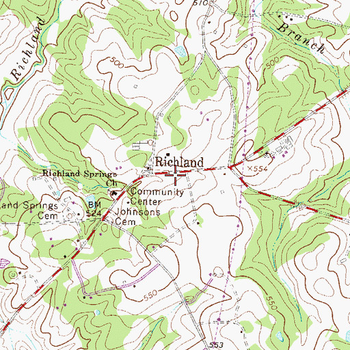 Topographic Map of Richland School (historical), SC
