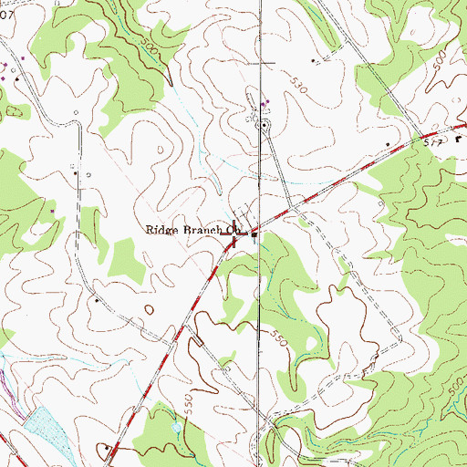 Topographic Map of Ridge Branch Rosenwald School (historical), SC