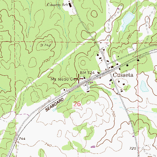 Topographic Map of Mount Nebo Cemetery, AL