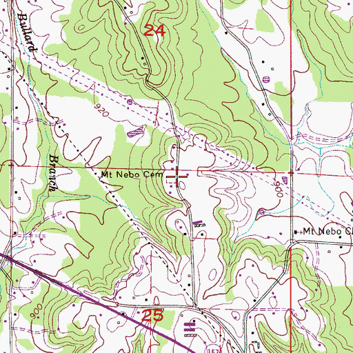 Topographic Map of Mount Nebo Cemetery, AL