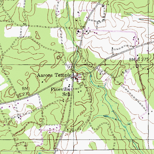 Topographic Map of Aaron Temple Methodist Church, SC