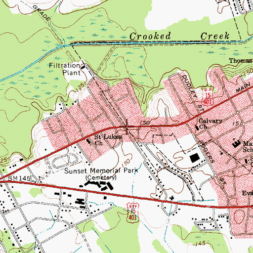 Topographic Map of Ayers (historical), SC