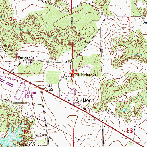 Topographic Map of Mount Nebo Church, AL