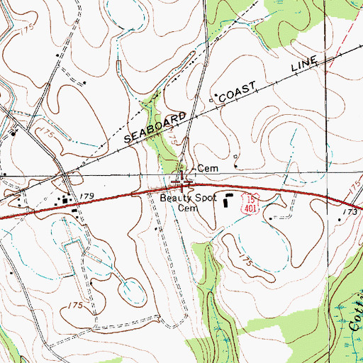 Topographic Map of Beulah Church (historical), SC