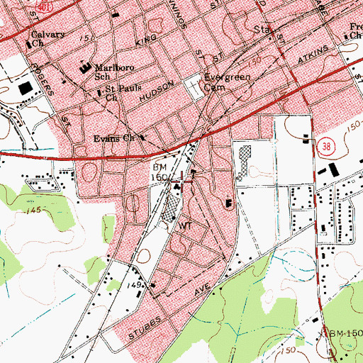 Topographic Map of Beulah Methodist Church, SC