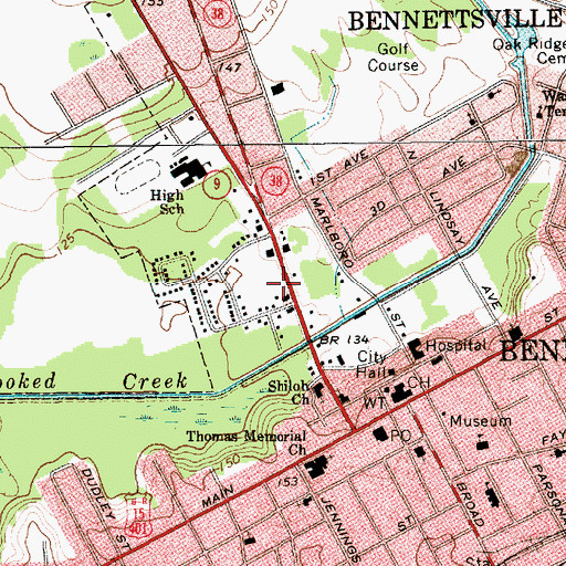 Topographic Map of Bi-Lo Shopping Center, SC