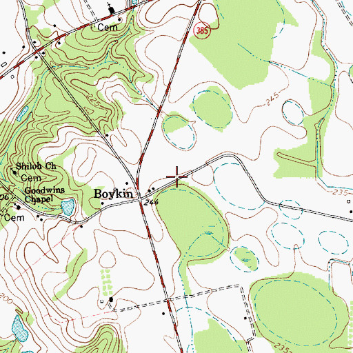 Topographic Map of Boykin Church (historical), SC