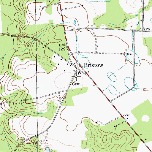 Topographic Map of Bristow Freewill Church, SC
