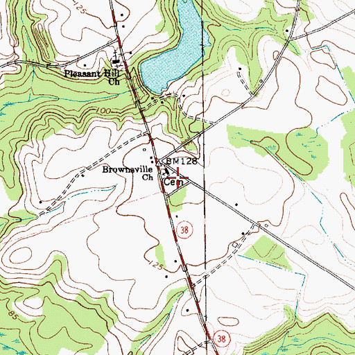 Topographic Map of Brownsville Cemetery, SC