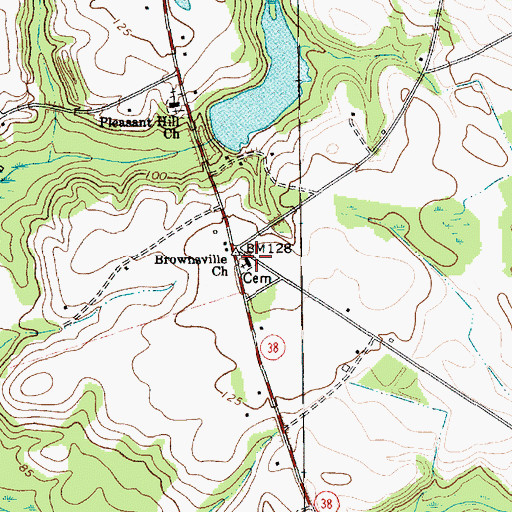 Topographic Map of Brownsville School (historical), SC