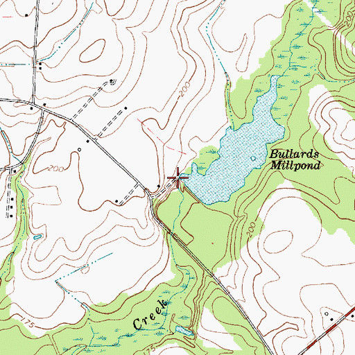 Topographic Map of Bullards Mill (historical), SC