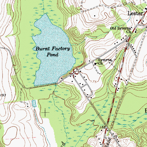 Topographic Map of Burnt Factory (historical), SC