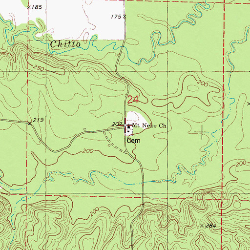 Topographic Map of Mount Nebo Baptist Church, AL