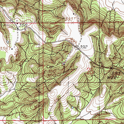 Topographic Map of Mount Nebo Church, AL