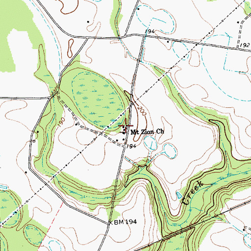 Topographic Map of Dry Branch School (historical), SC